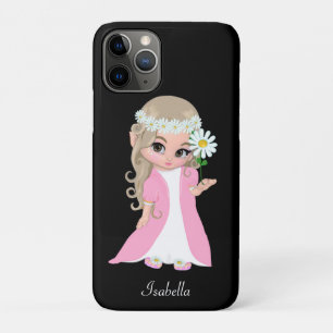 Funda Para iPhone 11 Pro Princesa linda sosteniendo una flor en negro