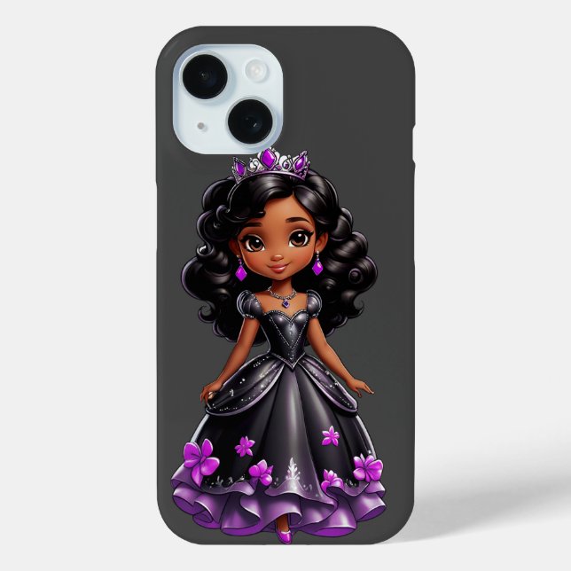 Funda De Case-Mate Para iPhone Princesa negra (Reverso )