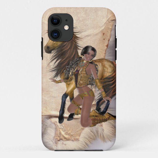 Funda De Case-Mate Para iPhone Princesa y caballo de los Estados Unidos (Reverso)