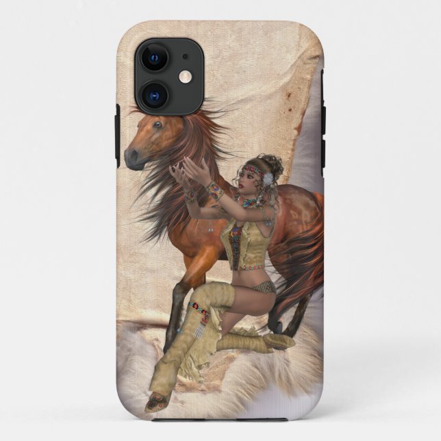 Funda De Case-Mate Para iPhone Princesa y caballo de los Estados Unidos (Reverso)