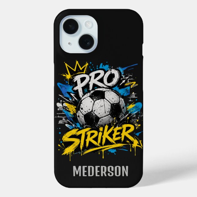 Funda De Case-Mate Para iPhone Pro Striker Graffiti Urbano de Fútbol (Reverso )