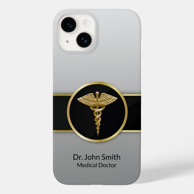Funda De Case-Mate Para iPhone Profesional de Caduceus Gold (Reverso )