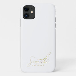 Funda Para iPhone 11 Profesional Minimalista Letra a Mano de Oro