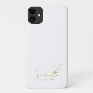 Funda Para iPhone 11 Profesional Minimalista Letra a Mano de Oro