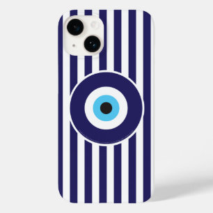 Funda Para iPhone 14 De Case-Mate Protección contra el ojo malvado (franjas azules c
