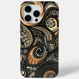 Funda Para iPhone 15 Pro Max Protector del diseñador Beige negro inspirado por