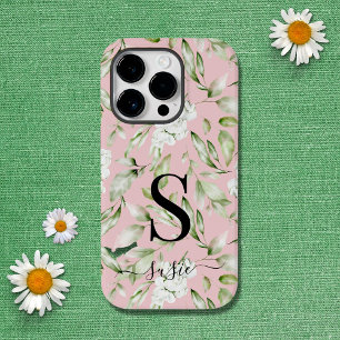 Funda Para iPhone 14 Pro De Case-Mate Protector del nombre del guión del monograma flora