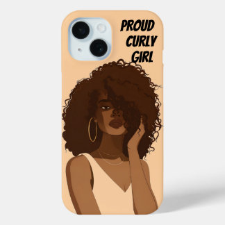 FUNDA PARA iPhone 15 PROUD CURLY CHICA