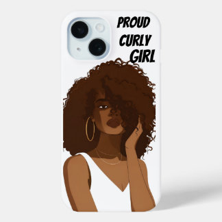 FUNDA PARA iPhone 15 PROUD CURLY CHICA