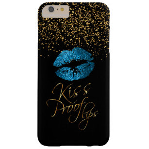 Funda Barely There Para Phone 6 Plus Prueba de besos con grifos de oro y labios azules