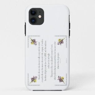 Funda Para iPhone 11 PSALM 1:1-3 Diseño botánico,