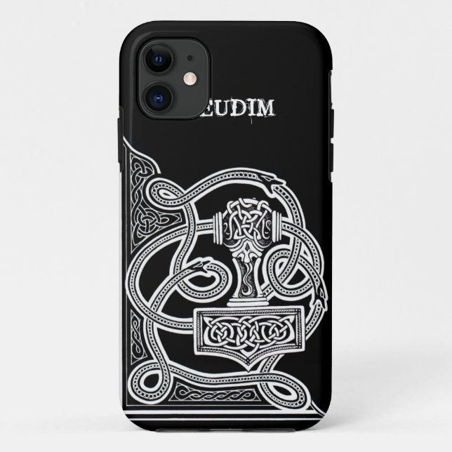 Funda De Case-Mate Para iPhone Pseudim Mjolnir Black (Reverso)