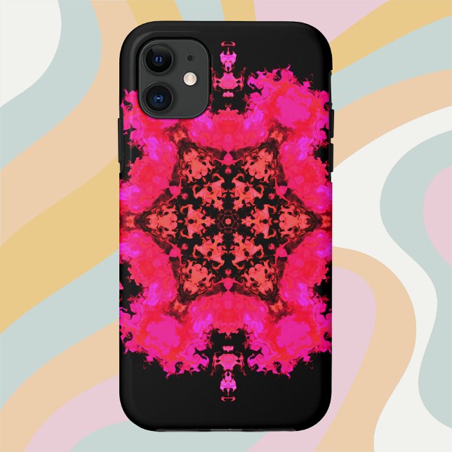Funda De Case-Mate Para iPhone Psicodelia Flor Hippie rosa y negra (Subido por el creador)