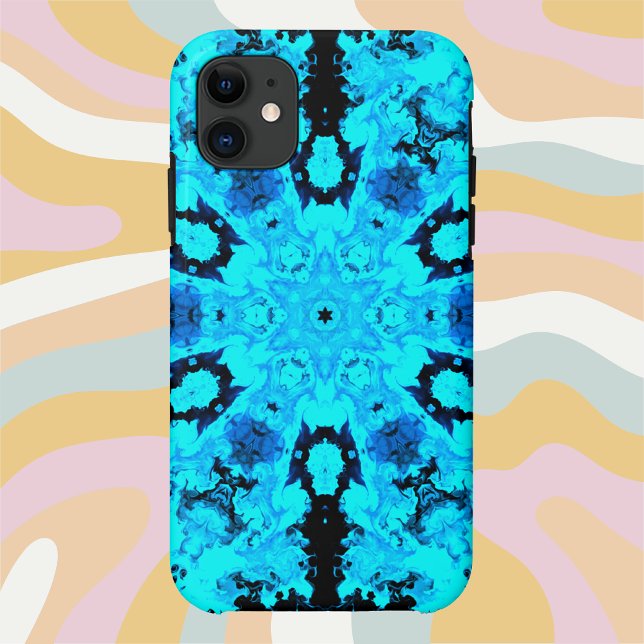 Funda De Case-Mate Para iPhone Psicodelia Hippie azul y negro (Subido por el creador)