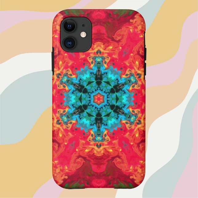 Funda De Case-Mate Para iPhone Psicodelia Hippie Azul y Rojo (Subido por el creador)