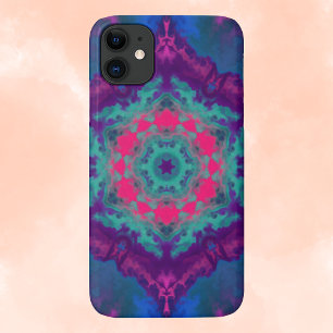 Funda Para iPhone 11 Psicodelia Hippie morado, azul y rosa