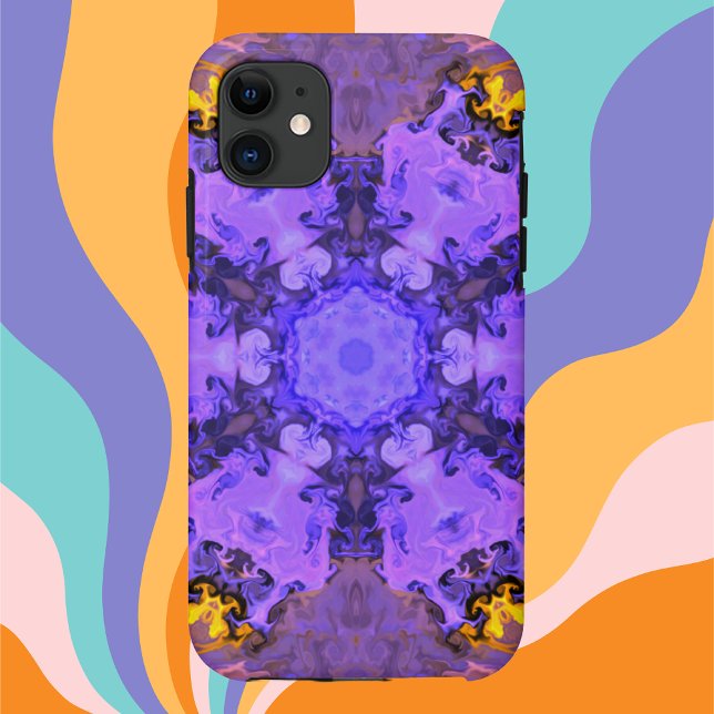 Funda De Case-Mate Para iPhone Psicodelia Hippie morado y amarillo (Subido por el creador)