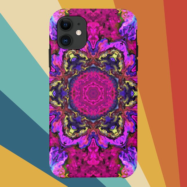 Funda De Case-Mate Para iPhone Psicodelia Hippie rosa amarillo y Naranja (Subido por el creador)