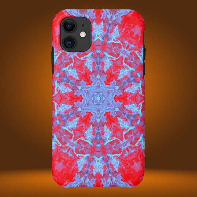Funda De Case-Mate Para iPhone Psicodelia Hippie Snowflake Azul y Rojo (Subido por el creador)