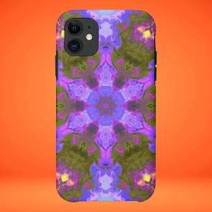 Funda Para iPhone 11 Psicodelia Mandala Flor morado y azul