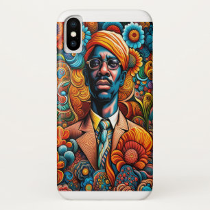 Funda Para iPhone X Psicodélica Hombre Afroamericano Abstracto