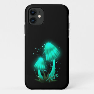 Funda Para iPhone 11 Psicodélico Tapón de pixie Gopando champiñón cian