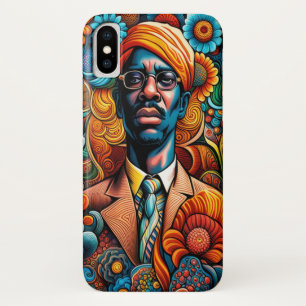Funda Para iPhone X Psychedelica Resumen hombre afroamericano