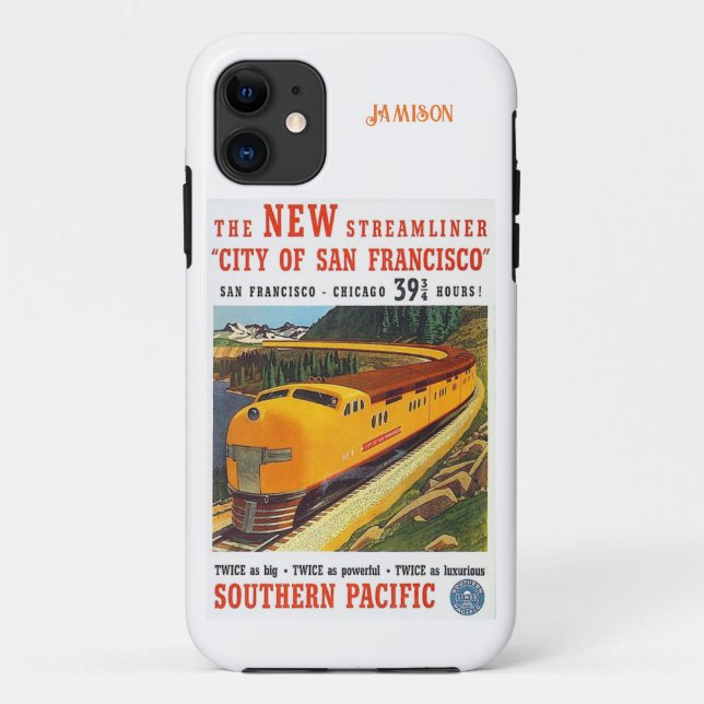 Funda De Case-Mate Para iPhone Publicidad de trenes de época (Reverso)