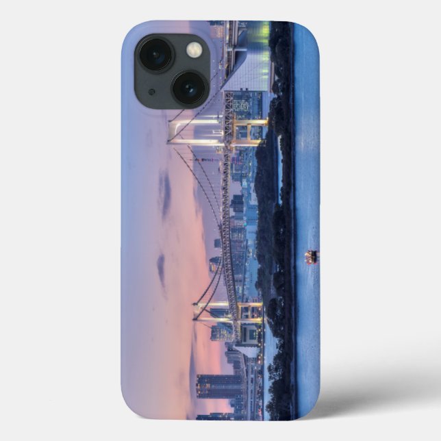 Funda De Case-Mate Para iPhone Puente Arcoíris al anochecer (Reverso)