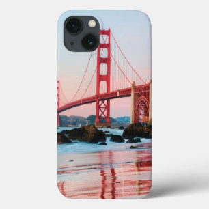 Funda Para iPhone 13 Puente de la puerta de oro tira almohada