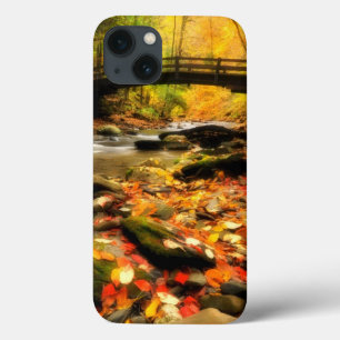 Funda Para iPhone 13 Puente de madera y cala en caída