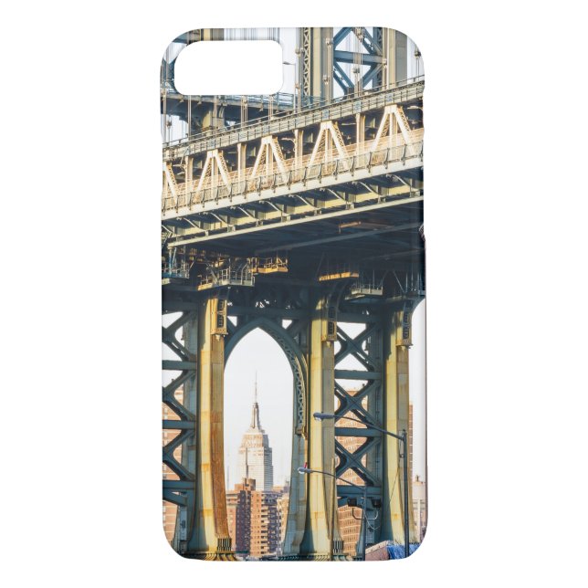 Funda De Case-Mate Para iPhone Puente de Manhattan al atardecer (Reverso)