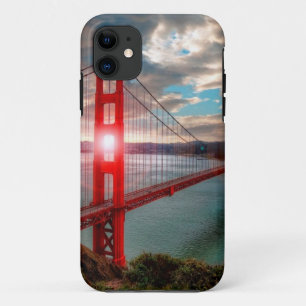 Funda Para iPhone 11 Puente Golden Gate con Sun que brilla a través
