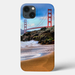 Funda Para iPhone 13 Puente Golden Gate en la puesta del sol