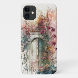 Funda Para iPhone 11 Puerta de madera escondida jardín secreto color de