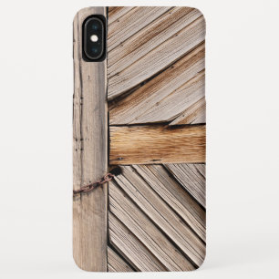 Funda Para iPhone XS Max Puerta de madera rústica con bloqueo de cadena