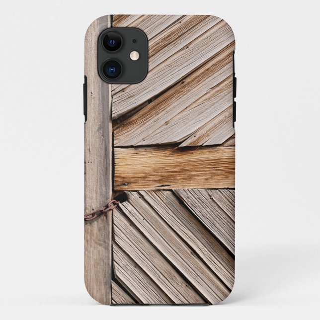 Funda De Case-Mate Para iPhone Puerta de madera rústica con bloqueo de cadena (Reverso)