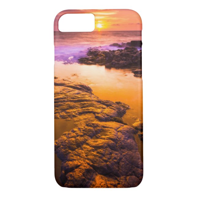 Funda De Case-Mate Para iPhone Puesta de sol sobre piscinas de marea, Hawái (Reverso)