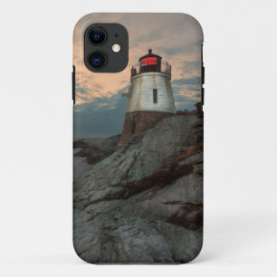 Funda Para iPhone 11 Puesta del sol en el faro de la colina del