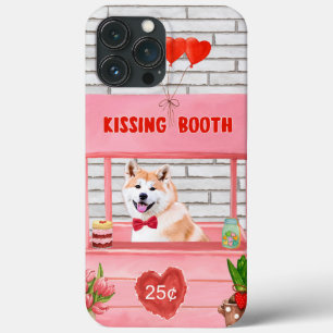 Funda Para iPhone 13 Pro Max Puesto de besos del perro Akita para el día de San