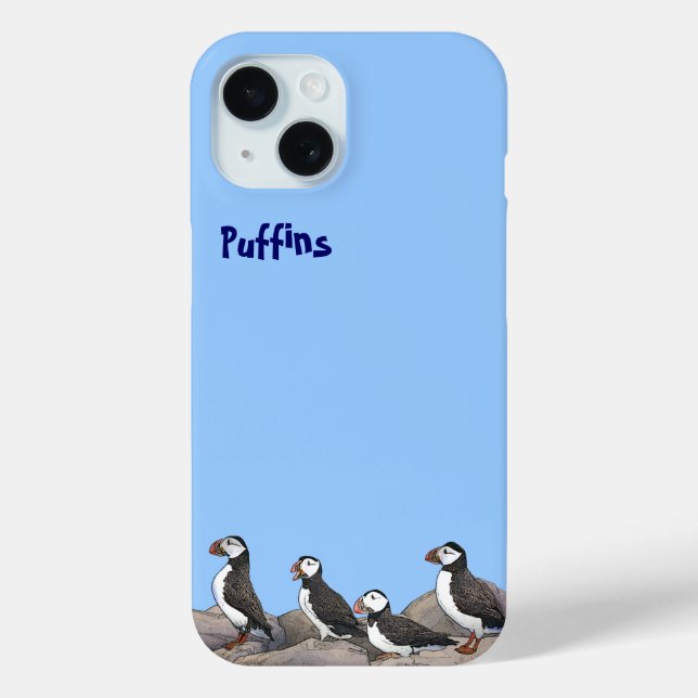 Funda De Case-Mate Para iPhone Puffins atlánticos (Reverso )