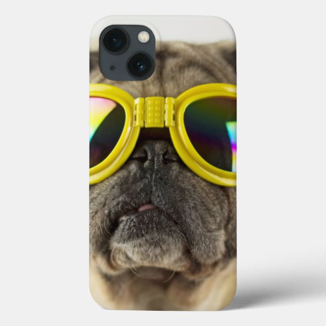 Funda De Case-Mate Para iPhone Pug con gafas (Reverso)