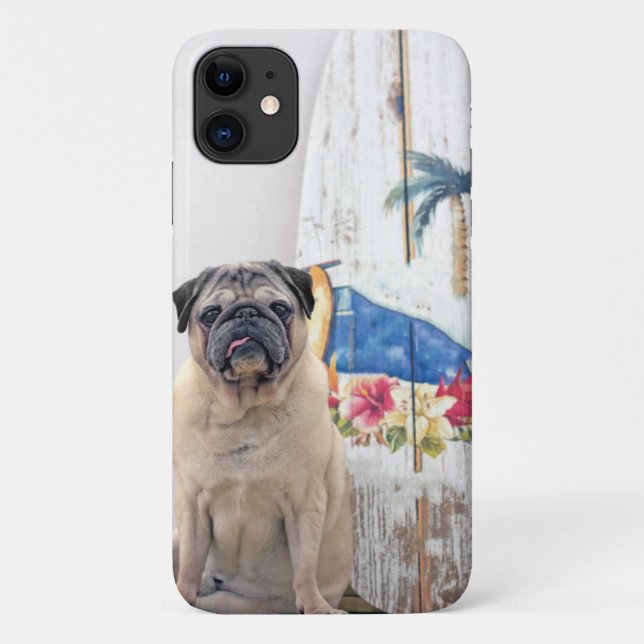 Funda De Case-Mate Para iPhone Pug de superficie (Reverso)