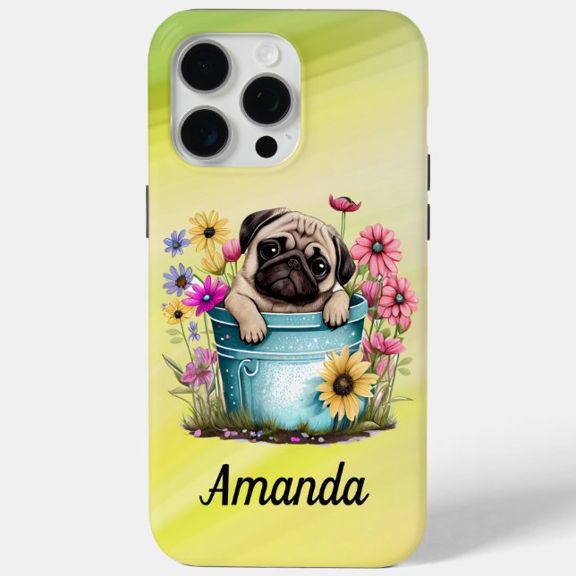 Funda De Case-Mate Para iPhone Pug En Un Pail (Reverso )