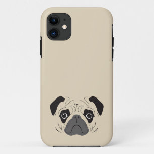 Funda Para iPhone 11 Pug Face Silhouette