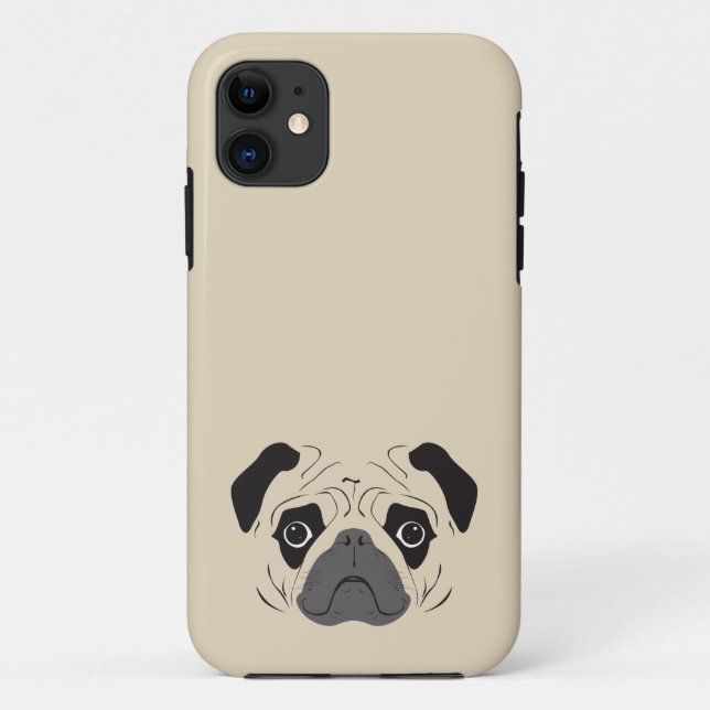 Funda De Case-Mate Para iPhone Pug Face Silhouette (Reverso)