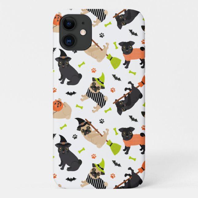 Funda De Case-Mate Para iPhone Pug Halloween (Reverso)