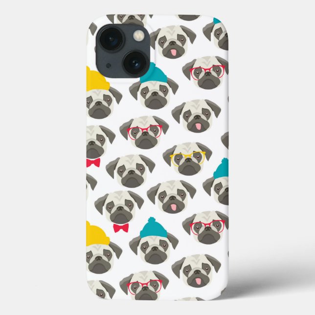 Funda De Case-Mate Para iPhone Pug - perro lindo en Navidades (Reverso)