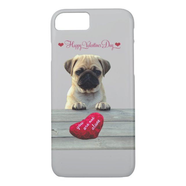 Funda De Case-Mate Para iPhone Pug Wishing Happy Valentine Day iPhone 7 (Reverso)