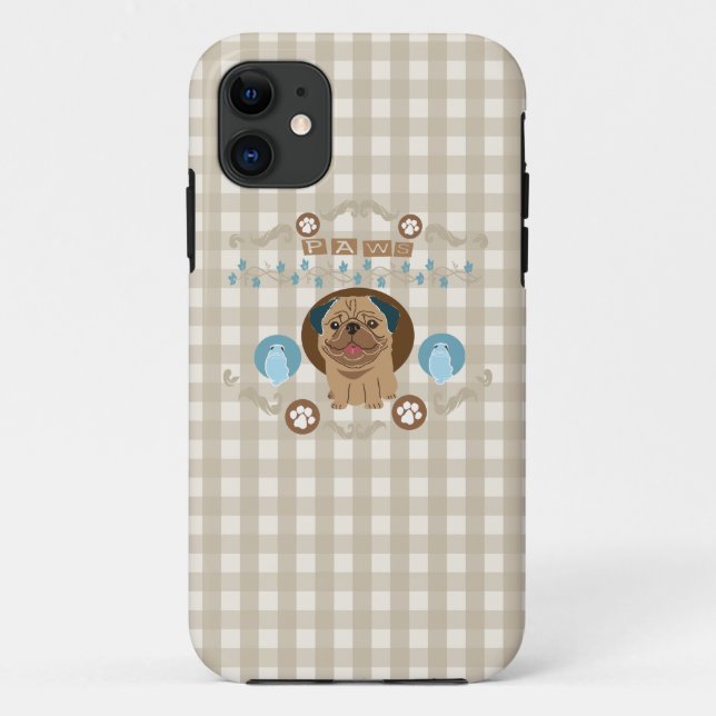 Funda De Case-Mate Para iPhone Pug y patas (Reverso)